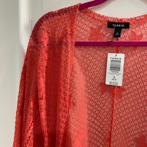 NWT Plus Size torrid Open-Front Scalloped Lace, Size 1 (14/16) - Picture 5 of 10